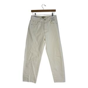NWT Madewell Curvy Pieced Barrel-Leg Jean Womens Size 27 White Raw Hem
